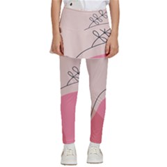 Pink Pattern Line Art Texture Minimalist Design Kids  Skirted Pants