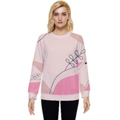 Pink Pattern Line Art Texture Minimalist Design Hidden Pocket Sweatshirt