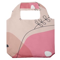 Pink Pattern Line Art Texture Minimalist Design Premium Foldable Grocery Recycle Bag