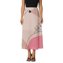 Pink Pattern Line Art Texture Minimalist Design Classic Midi Chiffon Skirt