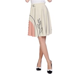 Pattern Line Art Texture Minimalist Design A-line Skirt