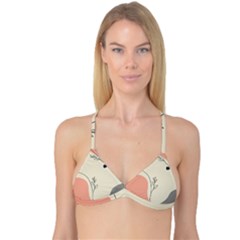 Pattern Line Art Texture Minimalist Design Reversible Tri Bikini Top