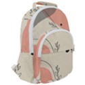 Pattern Line Art Texture Minimalist Design Rounded Multi Pocket Backpack View2