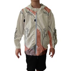 Pattern Line Art Texture Minimalist Design Kids  Hooded Windbreaker