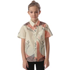 Pattern Line Art Texture Minimalist Design Kids  Short Sleeve Shirt