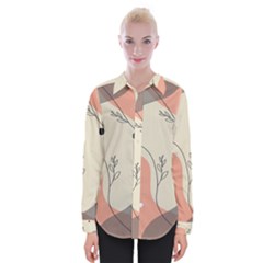 Pattern Line Art Texture Minimalist Design Womens Long Sleeve Shirt