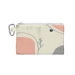 Pattern Line Art Texture Minimalist Design Canvas Cosmetic Bag (small)