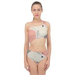 Pattern Line Art Texture Minimalist Design Spliced Up Two Piece Swimsuit