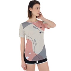 Pattern Line Art Texture Minimalist Design Perpetual Short Sleeve T-shirt