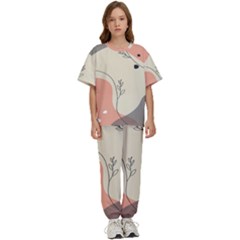 Pattern Line Art Texture Minimalist Design Kids  T-shirt And Pants Sports Set