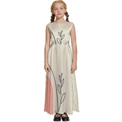 Pattern Line Art Texture Minimalist Design Kids  Satin Sleeveless Maxi Dress