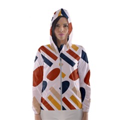 Boho Bohemian Style Design Minimalist Aesthetic Pattern Art Shapes Lines Women s Hooded Windbreaker