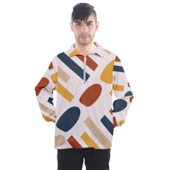 Boho Bohemian Style Design Minimalist Aesthetic Pattern Art Shapes Lines Men s Half Zip Pullover