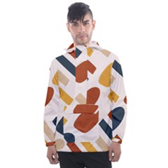 Boho Bohemian Style Design Minimalist Aesthetic Pattern Art Shapes Lines Men s Front Pocket Pullover Windbreaker