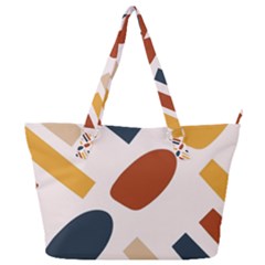 Boho Bohemian Style Design Minimalist Aesthetic Pattern Art Shapes Lines Full Print Shoulder Bag