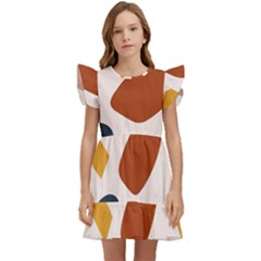 Boho Bohemian Style Design Minimalist Aesthetic Pattern Art Shapes Lines Kids  Winged Sleeve Dress