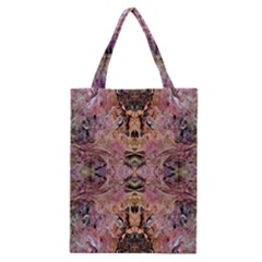 Pink On Brown Classic Tote Bag by kaleidomarblingart