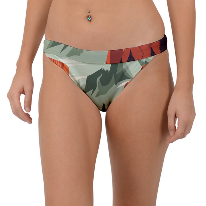 Mountain Travel Canyon Nature Tree Wood Band Bikini Bottoms