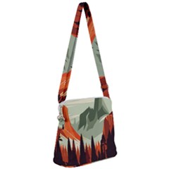 Mountain Travel Canyon Nature Tree Wood Zipper Messenger Bag