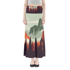 Mountain Travel Canyon Nature Tree Wood Full Length Maxi Skirt