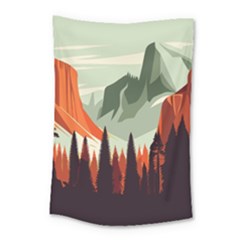 Mountain Travel Canyon Nature Tree Wood Small Tapestry