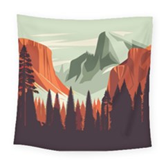 Mountain Travel Canyon Nature Tree Wood Square Tapestry (large) by Maspions