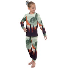 Mountain Travel Canyon Nature Tree Wood Kids  Long Sleeve Set 