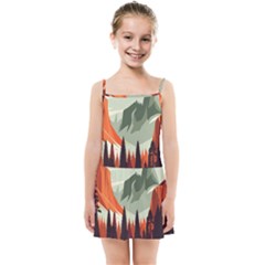 Mountain Travel Canyon Nature Tree Wood Kids  Summer Sun Dress