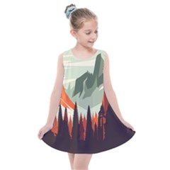 Mountain Travel Canyon Nature Tree Wood Kids  Summer Dress