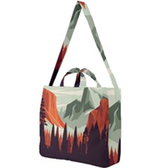 Mountain Travel Canyon Nature Tree Wood Square Shoulder Tote Bag