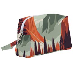 Mountain Travel Canyon Nature Tree Wood Wristlet Pouch Bag (large)