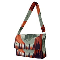 Mountain Travel Canyon Nature Tree Wood Full Print Messenger Bag (m)