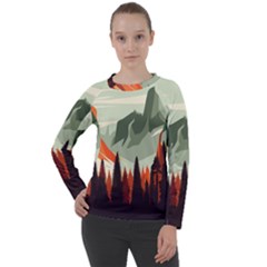 Mountain Travel Canyon Nature Tree Wood Women s Long Sleeve Raglan T-shirt