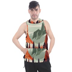 Mountain Travel Canyon Nature Tree Wood Men s Sleeveless Hoodie by Maspions