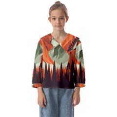 Mountain Travel Canyon Nature Tree Wood Kids  Sailor Shirt