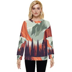 Mountain Travel Canyon Nature Tree Wood Hidden Pocket Sweatshirt