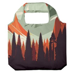 Mountain Travel Canyon Nature Tree Wood Premium Foldable Grocery Recycle Bag by Maspions