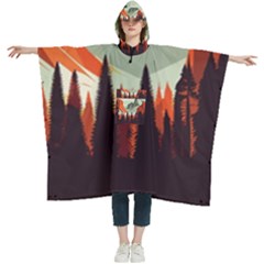 Mountain Travel Canyon Nature Tree Wood Women s Hooded Rain Ponchos by Maspions