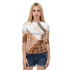 Bohemian Digital Minimalist Boho Style Geometric Abstract Art Quarter Sleeve Raglan T-shirt