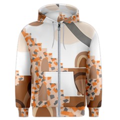 Bohemian Digital Minimalist Boho Style Geometric Abstract Art Men s Zipper Hoodie