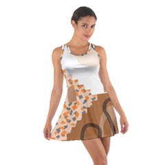 Bohemian Digital Minimalist Boho Style Geometric Abstract Art Cotton Racerback Dress