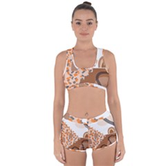 Bohemian Digital Minimalist Boho Style Geometric Abstract Art Racerback Boyleg Bikini Set