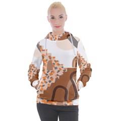 Bohemian Digital Minimalist Boho Style Geometric Abstract Art Women s Hooded Pullover