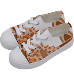 Bohemian Digital Minimalist Boho Style Geometric Abstract Art Kids  Low Top Canvas Sneakers