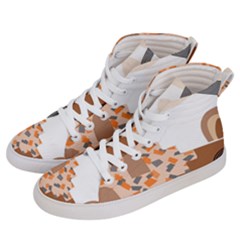 Bohemian Digital Minimalist Boho Style Geometric Abstract Art Women s Hi-top Skate Sneakers by Maspions