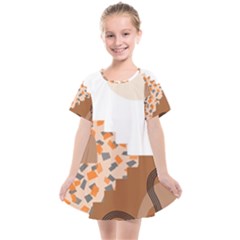 Bohemian Digital Minimalist Boho Style Geometric Abstract Art Kids  Smock Dress