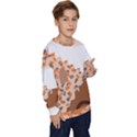 Bohemian Digital Minimalist Boho Style Geometric Abstract Art Kids  Crewneck Sweatshirt View3