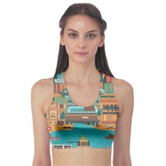 City Painting Town Urban Artwork Fitness Sports Bra