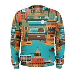 City Painting Town Urban Artwork Men s Sweatshirt