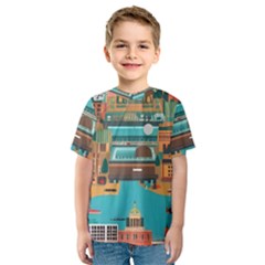 City Painting Town Urban Artwork Kids  Sport Mesh T-shirt